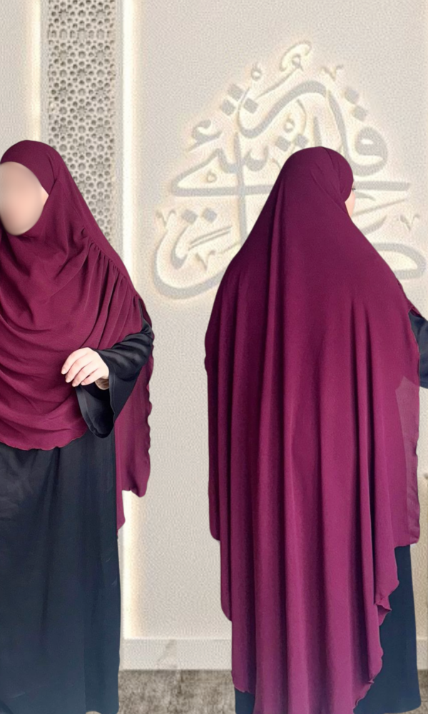 Khimar Crêpe Royal - Bordeaux
